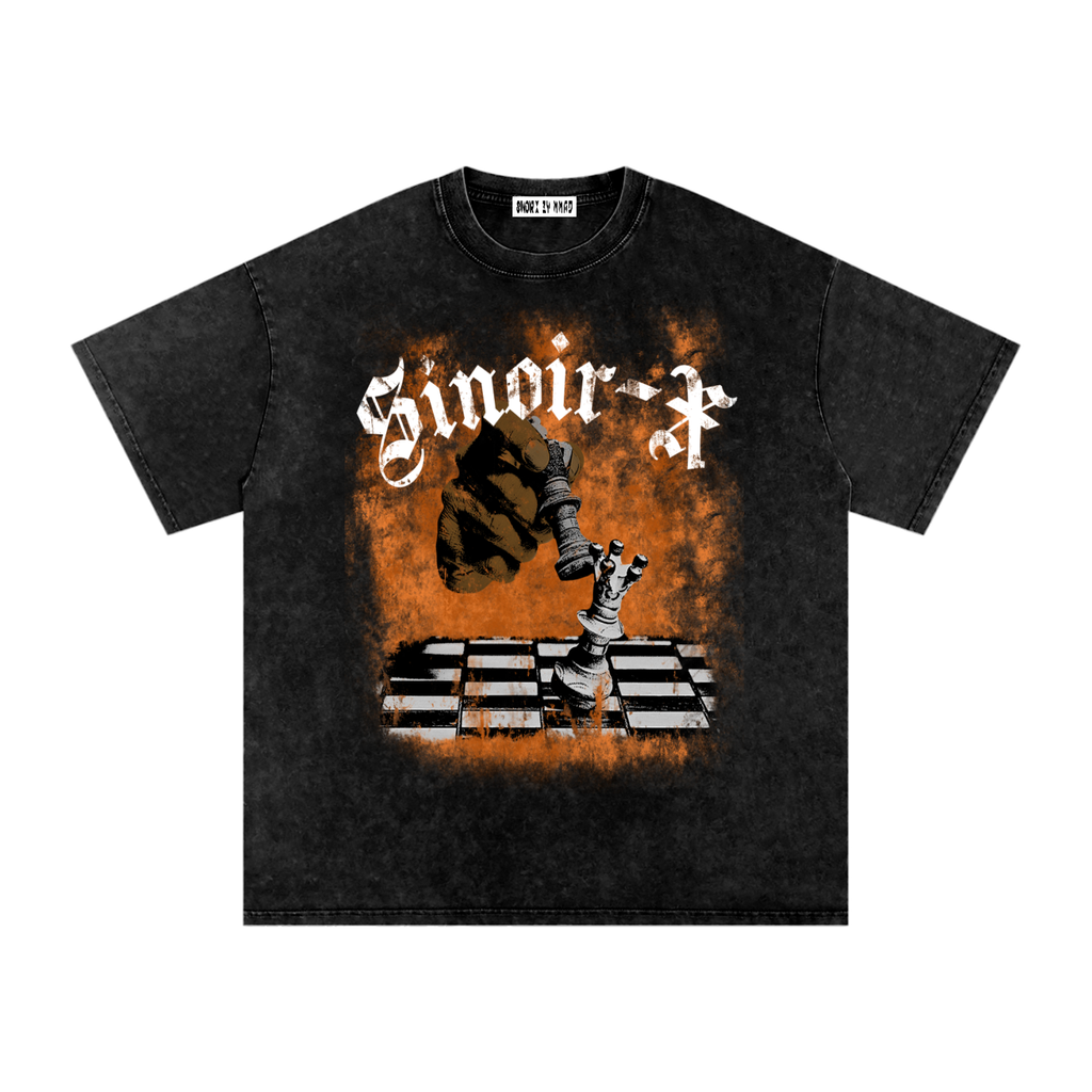 Snow Washed Oversized Chess T-Shirt
