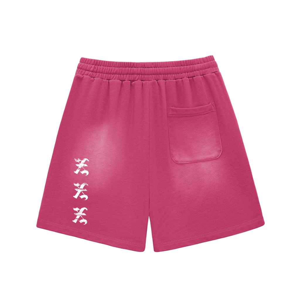 Sun Fade Raw Edge Cotton Shorts