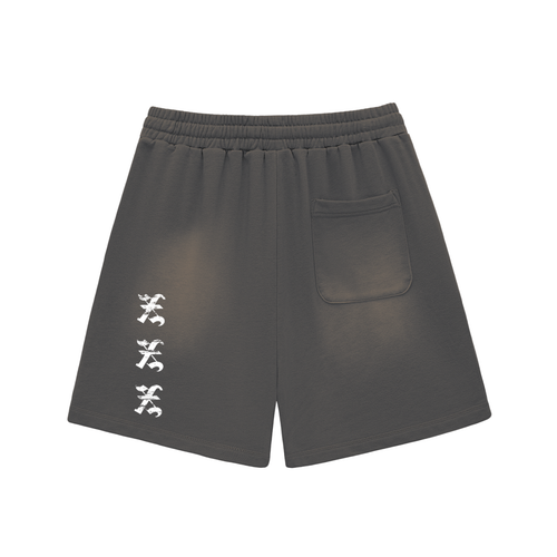 Sun Fade Raw Edge Cotton Shorts